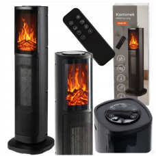 Колонний вентилятор-обігрівач із ефектом камінного полумя 2000 Вт. (Польща)